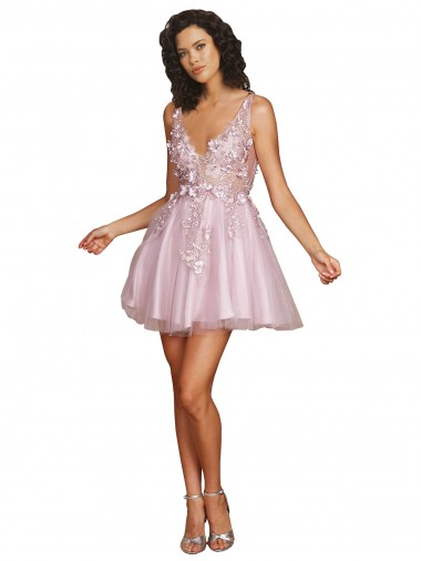 V-Back Tulle V-Neck Short Sleeveless Bridesmaid Dress Southampton