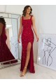 Velvet Sequin Square Neck Long Sleeveless Prom Dress Southampton