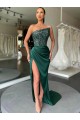 Velvet Sequin Strapless Sweep Train Sleeveless Prom Dress Southampton