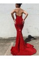 Velvet Sequin Sweetheart Court Train Sleeveless Prom Dress / Evening Gown Southampton