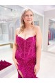 Velvet Sequin Sweetheart Sweep Train Sleeveless Evening Dress Southampton
