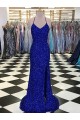 Velvet Sequin V-Neck Sweep Train Sleeveless Prom Dress / Evening Gown Southampton