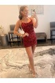 Velvet Sequin Spaghetti Straps Short Sleeveless Prom Dress / Evening Gown Southampton