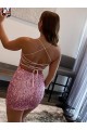 Velvet Sequin Spaghetti Straps Short Sleeveless Evening Dress Southampton
