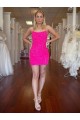 Velvet Sequin Spaghetti Straps Short Sleeveless Prom Dress Southampton