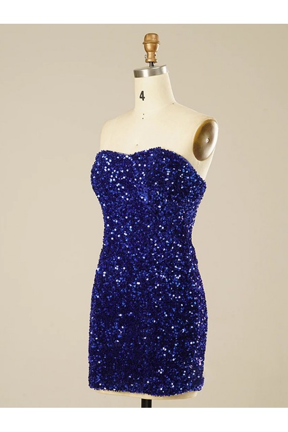 Velvet Sequin Sweetheart Short Sleeveless Prom Dress Southampton