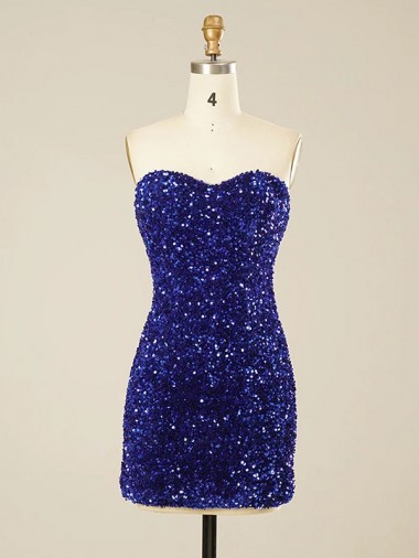 Velvet Sequin Sweetheart Short Sleeveless Prom Dress Southampton