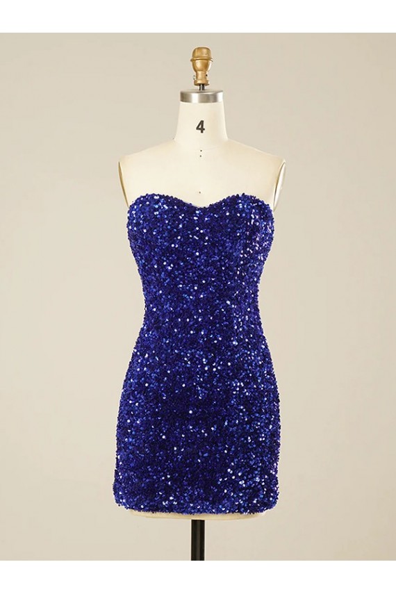 Velvet Sequin Sweetheart Short Sleeveless Prom Dress Southampton