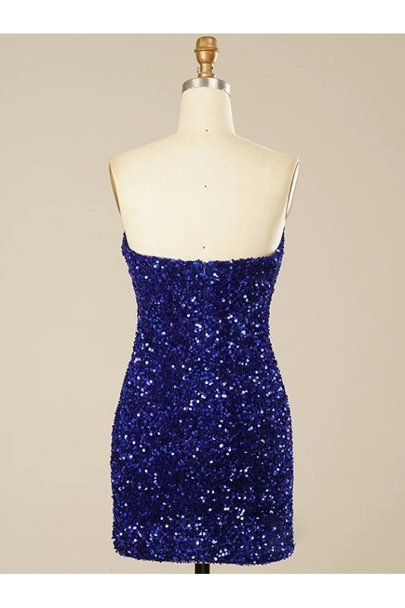 Velvet Sequin Sweetheart Short Sleeveless Prom Dress Southampton