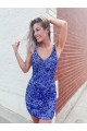 Velvet Sequin V-Neck Short Sleeveless Evening Dress Southampton