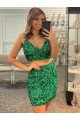 Velvet Sequin V-Neck Short Sleeveless Formal Dress Southampton