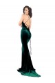 Open Back Stretch Velvet High Neck Sweep Train Sleeveless Formal Evening Gown / Prom Dress / Bridesmaid Dress Southampton