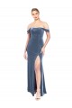 Stretch Velvet Off the Shoulder Long Sleeveless Prom Dress / Bridesmaid Dress Southampton