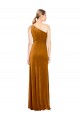 Gold Stretch Velvet One Shoulder Long Sleeveless Formal Evening Gown / Prom Dress / Bridesmaid Dress Southampton