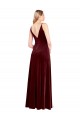 V-Back Stretch Velvet V-Neck Long Sleeveless Black Tie Prom Dress / Bridesmaid Dress Southampton