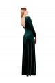 Open Back Stretch Velvet V-Neck Long Long Sleeves Black Tie Prom Dress / Bridesmaid Dress Southampton