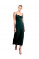 Low Back Stretch Velvet Spaghetti Straps Midi Length Sleeveless Prom Dress / Bridesmaid Dress Southampton