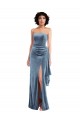 Low Back Stretch Velvet Strapless Long Sleeveless Formal Evening Gown / Prom Dress / Bridesmaid Dress Southampton