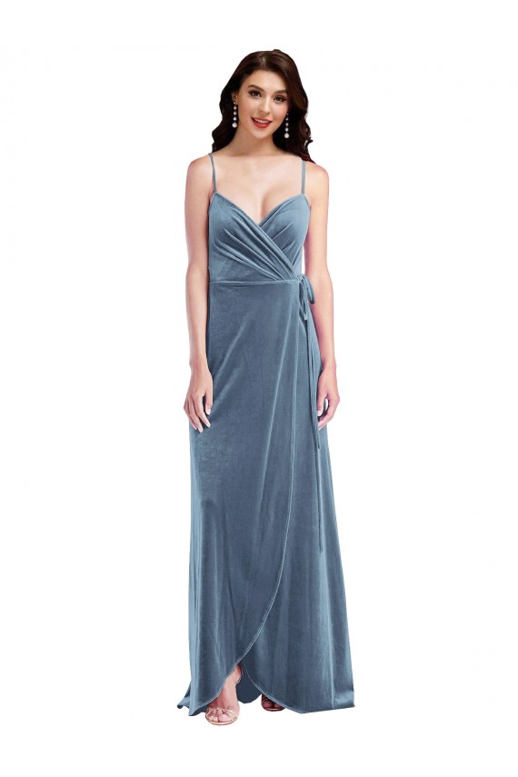 Low Back Stretch Velvet Sweetheart Long Sleeveless Semi Formal Evening Dress / Prom Dress / Bridesmaid Dress Southampton