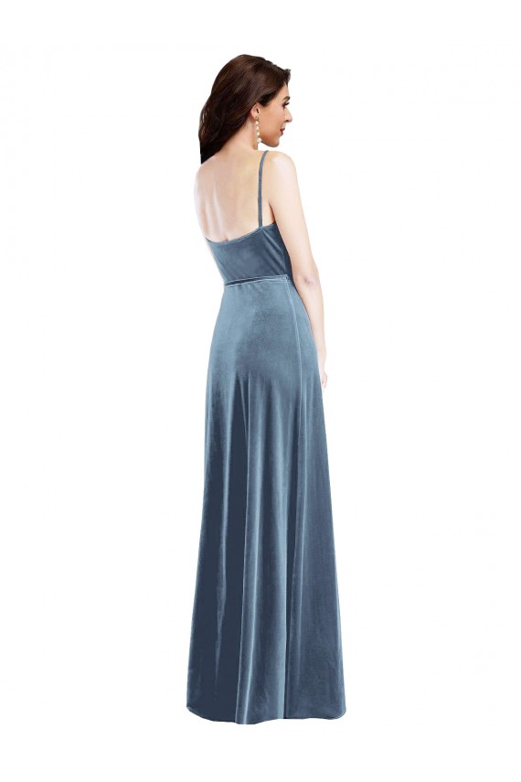 Low Back Stretch Velvet Sweetheart Long Sleeveless Semi Formal Evening Dress / Prom Dress / Bridesmaid Dress Southampton
