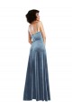 Open Back Stretch Velvet Cowl Neck Long Sleeveless Semi Formal Evening Dress / Prom Dress / Bridesmaid Dress Southampton