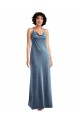 V-Back Stretch Velvet Cowl Neck Long Sleeveless Bridesmaid Dress / Evening Dress Southampton