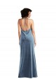 V-Back Stretch Velvet Cowl Neck Long Sleeveless Bridesmaid Dress / Evening Dress Southampton