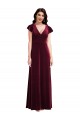 Stretch Velvet V-Neck Long Flutter Sleeves Semi Formal Evening Dress / Prom Dress / Bridesmaid Dress Southampton