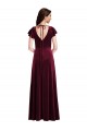 Stretch Velvet V-Neck Long Flutter Sleeves Semi Formal Evening Dress / Prom Dress / Bridesmaid Dress Southampton