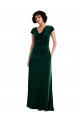 Stretch Velvet Cowl Neck Long Cap Sleeves Black Tie Evening Gown / Prom Dress / Bridesmaid Dress Southampton