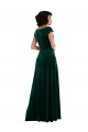 Stretch Velvet Cowl Neck Long Cap Sleeves Black Tie Evening Gown / Prom Dress / Bridesmaid Dress Southampton