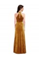 Keyhole Back Stretch Velvet Halter Neck Long Sleeveless Semi Formal Evening Dress / Prom Dress / Bridesmaid Dress Southampton
