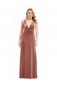 Open Back Stretch Velvet V-Neck Long Sleeveless Bridesmaid Dress / Evening Dress Southampton