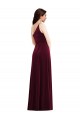 Stretch Velvet One Shoulder Long Sleeveless Black Tie Evening Dress / Prom Dress / Bridesmaid Dress Southampton