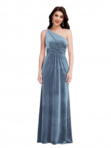 Stretch Velvet Off the Shoulder Long Sleeveless Bridesmaid Dress / Evening Dress Southampton