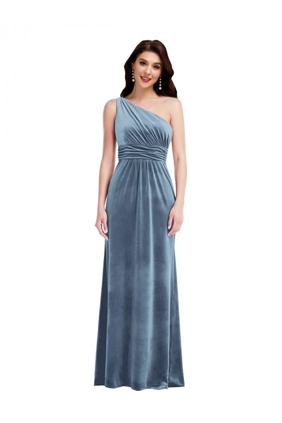 Stretch Velvet Off the Shoulder Long Sleeveless Bridesmaid Dress / Evening Dress Southampton