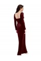 Low Back Stretch Velvet Spaghetti Straps Long Long Sleeves Prom Dress / Bridesmaid Dress Southampton