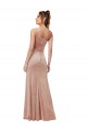Pink Stretch Velvet One Shoulder Long Sleeveless Black Tie Evening Gown / Prom Dress / Bridesmaid Dress Southampton