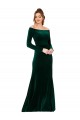 Stretch Velvet Off the Shoulder Long Long Sleeves Formal Evening Gown / Prom Dress / Bridesmaid Dress Southampton