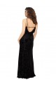 Open Back Floral Velvet & Stretch Velvet V-Neck Long Sleeveless Bridesmaid Dress Southampton
