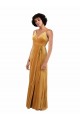 V-Back Stretch Velvet V-Neck Long Sleeveless Black Tie Evening Gown / Prom Dress / Bridesmaid Dress Southampton