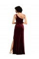 Burgundy Stretch Velvet One Shoulder Long Sleeveless Formal Evening Gown / Prom Dress / Bridesmaid Dress Southampton