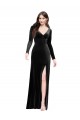 V-Back Stretch Velvet V-Neck Long Long Sleeves Formal Evening Gown / Prom Dress / Bridesmaid Dress Southampton