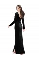 V-Back Stretch Velvet V-Neck Long Long Sleeves Formal Evening Gown / Prom Dress / Bridesmaid Dress Southampton
