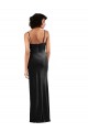 Low Back Stretch Velvet Cowl Neck Long Sleeveless Black Tie Evening Gown / Prom Dress / Bridesmaid Dress Southampton