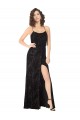 Open Back Floral Velvet & Stretch Velvet Spaghetti Straps Long Sleeveless Bridesmaid Dress Southampton