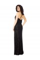 Open Back Floral Velvet & Stretch Velvet Spaghetti Straps Long Sleeveless Bridesmaid Dress Southampton