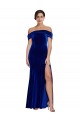 Royal Blue Stretch Velvet Off the Shoulder Long Sleeveless Formal Evening Gown / Prom Dress / Bridesmaid Dress Southampton