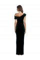 Stretch Velvet Off the Shoulder Long Sleeveless High Low Evening Gown / Prom Dress / Bridesmaid Dress Southampton