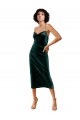 Open Back Stretch Velvet Spaghetti Straps Midi Length Sleeveless Formal Dress / Bridesmaid Dress Southampton